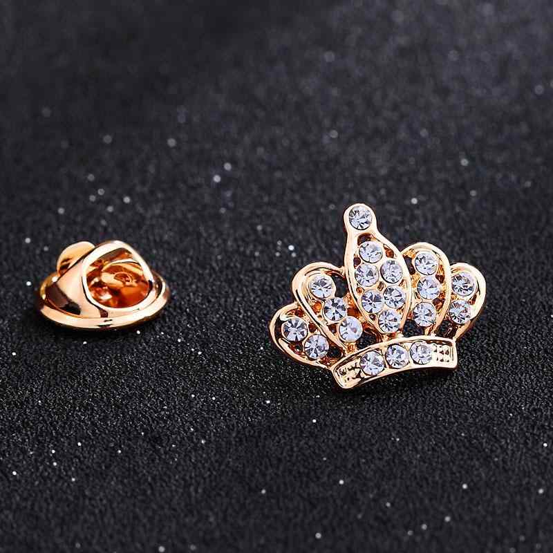 ブローチ メンズ レディース 男女兼用 カップル 韓国風 王冠 クロス ローマ数字 ジルコニア ラインストーン 合金 ゴールド シルバー 襟ピン ラペルピン ス...