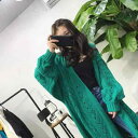 ニット カーディガン レディース 春 アウター 透かし 長袖 大きいサイズ ゆったり 緑 オフホワイト カジュアル シンプル おしゃれ 秋 ロング丈 無地 韓国