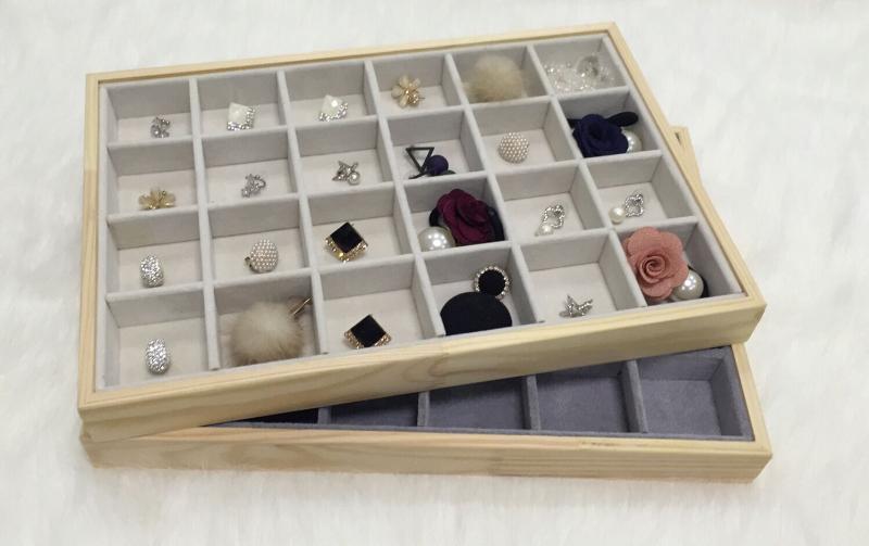 ジュエリーボックス 無垢材 アクセサリー 収納 ディスプレイ トレイ 指輪 ピアス イヤリング ネックレ..