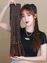 三つ編み ウイッグ レディース ポイントウィッグ ヘアエクステ ポニーテール ツインテール アクセサリー 簡単 茶 黒 シンプル ロング おしゃれ