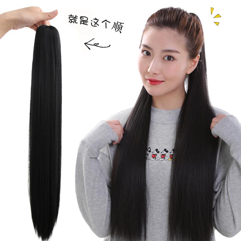 ウィッグ ポニーテール ストレート クリップ 自然 普段 使い つけ毛 部分 レディース ロング 黒 茶色 柔らかい