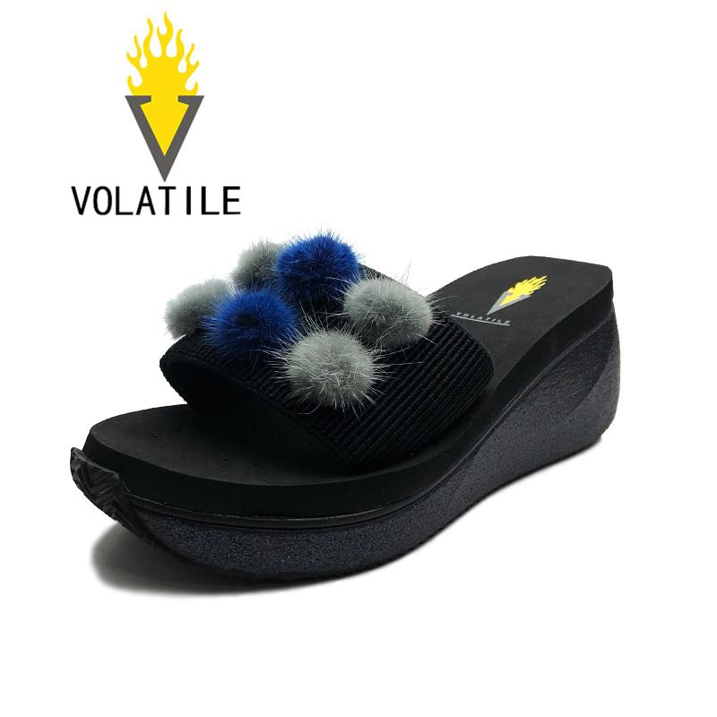 サンダル レディース 厚底 フェイクファー ワンストラップ ウェッジソール ハイヒール ラメグリッター ストレッチ スタイル デイリー ビーチサンダル 春夏 ブラック ピンク(4.0)