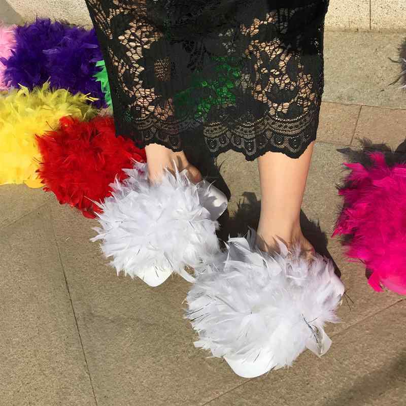 サンダル レディース 厚底 ビッグフェザー トング ファー プリンセスタイル パーティー エレガント ブ..