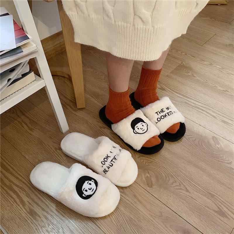 スリッパ ルームシューズ レディース 男女兼用 秋冬 厚底 暖かい 暖かい もこもこ ボア フェイクファー..