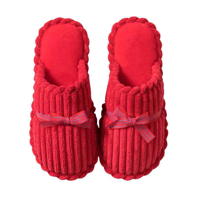 スリッパ レディース 結婚式 新婚 秋冬 ルームシューズ レッド ファー もこもこ コットン つま先あり あったか 暖かい 室内履き 外履き 自宅用 防寒