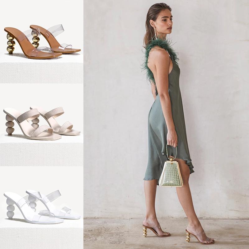 サンダル レディース ミュール ハイヒール ピンヒール ワンストラップ クリア 透明 オープントゥ エレガント リゾート 春夏 普段使い