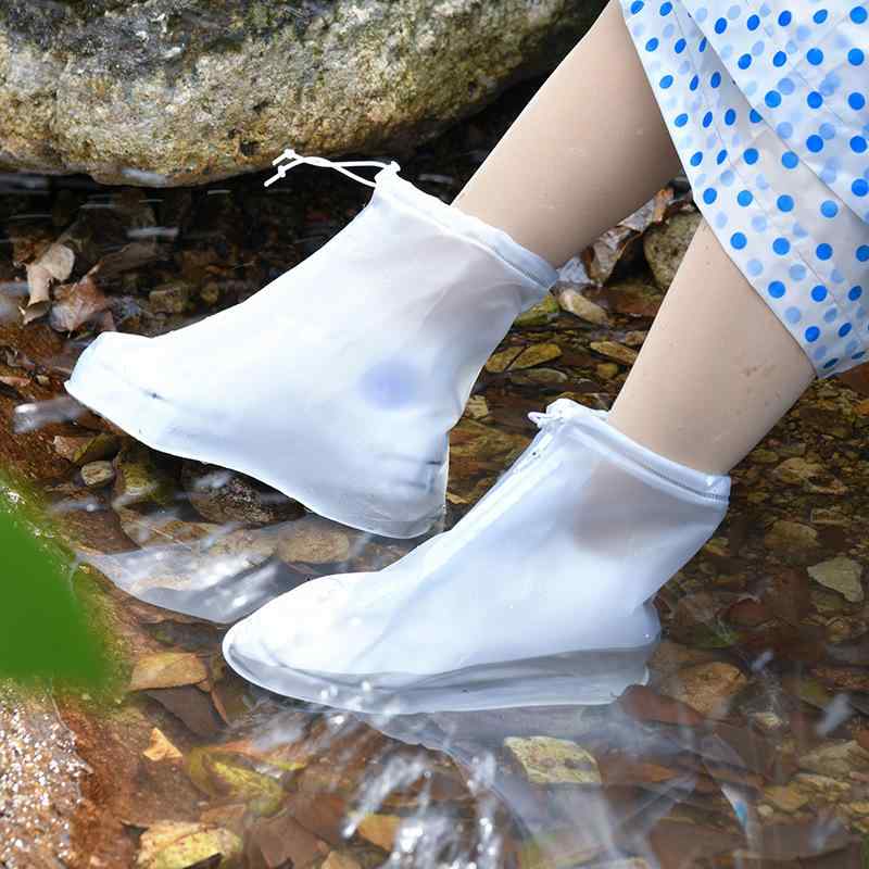 レインシューズカバー 男女兼用 防水 滑り止め レインブーツカバー ミドル丈 ショート丈 韓国風 PVC製 雨の日 お出かけ 普段使い 通勤 通学 カジュアル 春秋 クリア ブルー ピンク 軽量