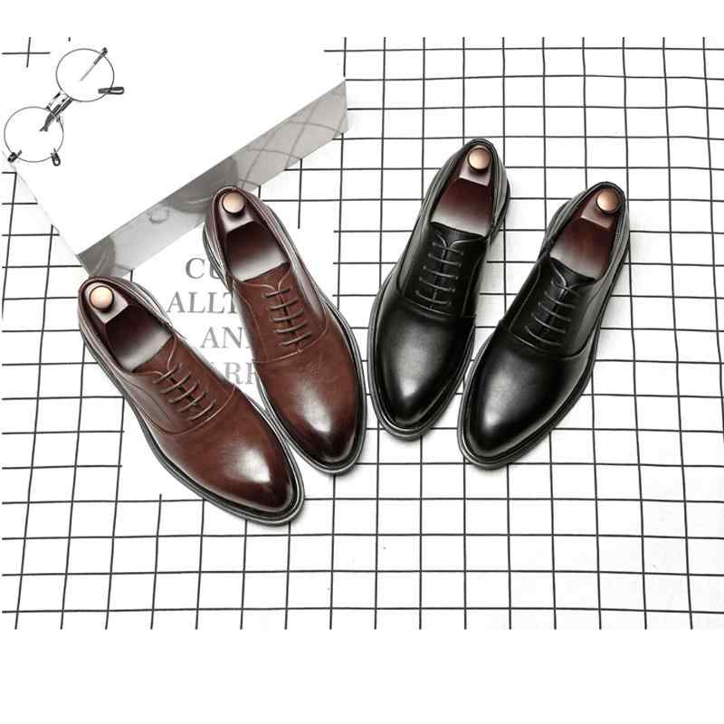 革靴 メンズ ビジネス フォーマル カジュアル ポインテッドトゥ 通勤 普段使い 通気性 合皮 フェイクレザー ブラック ブリティッシュスタイル