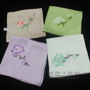 ハンカチ レディース スカーフ 正方形 汗拭き 薄手 小物 母の日 プレゼント オフィス おしゃれ シンプル 刺繍 花 鳥 蝶 白 ピンク 青