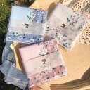 ハンカチタオル かわいい レトロ 花柄 桜 綿 吸水性 お手拭き おしゃれ 大人 学生 レディース 退職 お礼 ミニギフト
