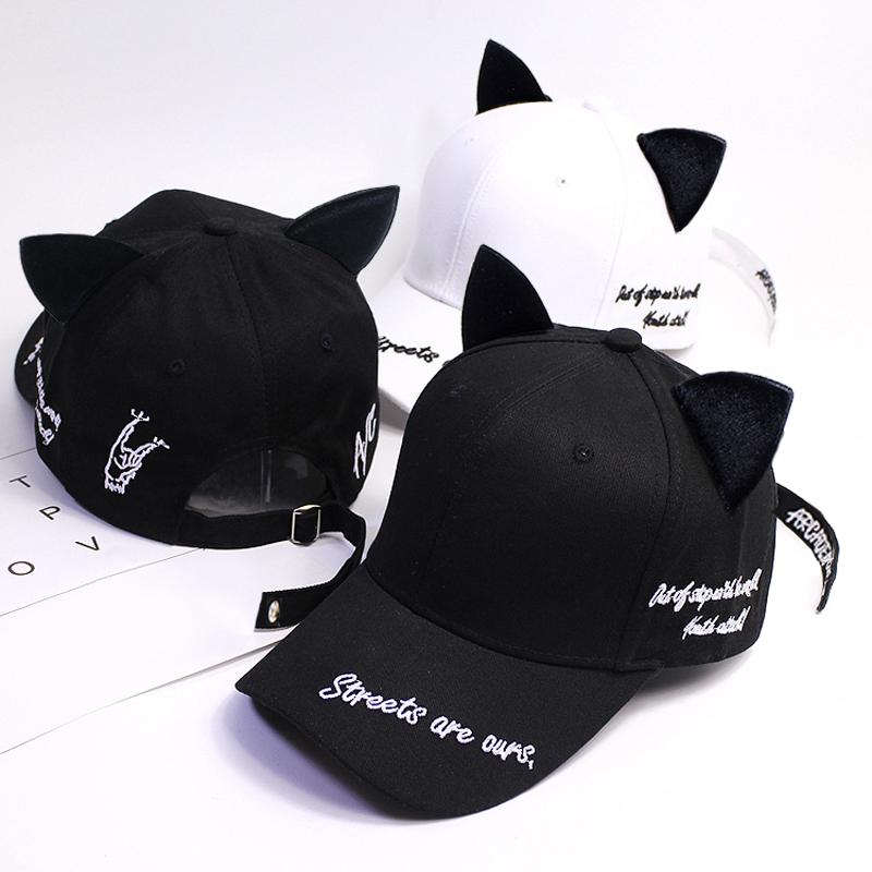 キャップ 帽子 レディース 春 日焼け防止 韓国 かわいい 黒 白 猫耳 夏 通気性 シンプル アウトドア スポーツ 白 黒 星チャーム