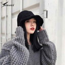 ハット レディース 秋冬 ウール フィッシャーマン バケット カジュアル 韓国
