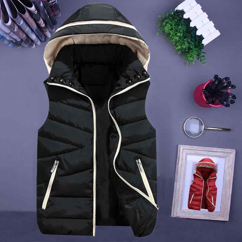 ベスト 男女兼用 秋冬 フード 中綿 厚手 防寒 バイカラー スリムフィット ノースリーブ 大きいサイズ ペア カップル お揃い アウター