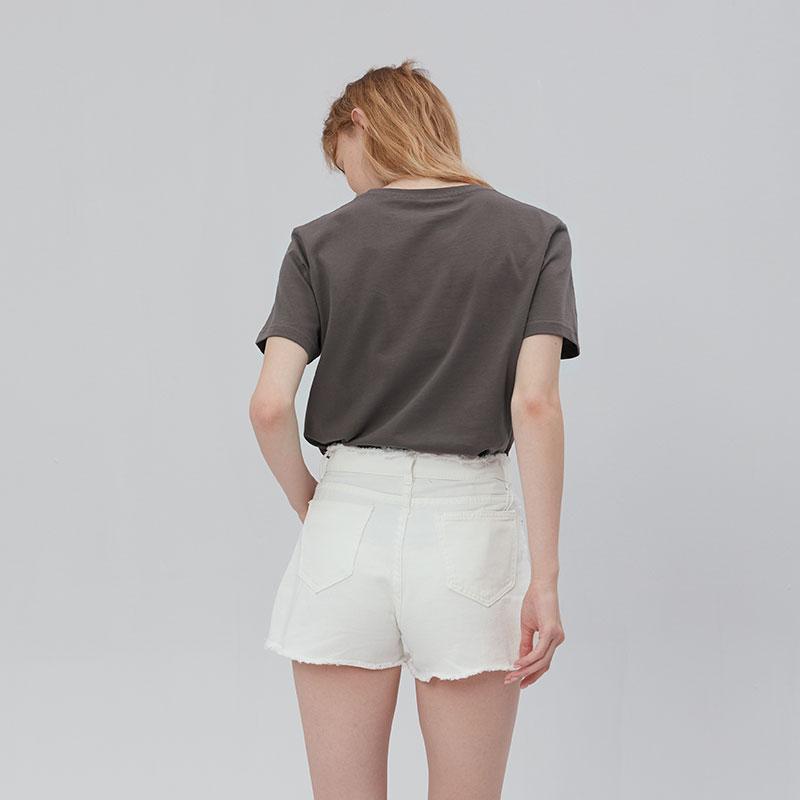 Tシャツ レディース 半袖 クルーネック カートゥーン プリント ダークグレー ゆったり オーバーサイズ 綿 韓国 体型カバー 春夏