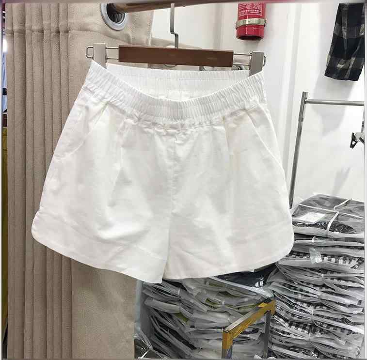 ショートパンツ レディース ウエストゴム 綿麻 カジュアル ゆったり ワイドレッグ Aライン 体型カバー 細見え 着回し デイリー 通勤 韓国風 ホワイト 黒 カーキ ボルドー 春夏