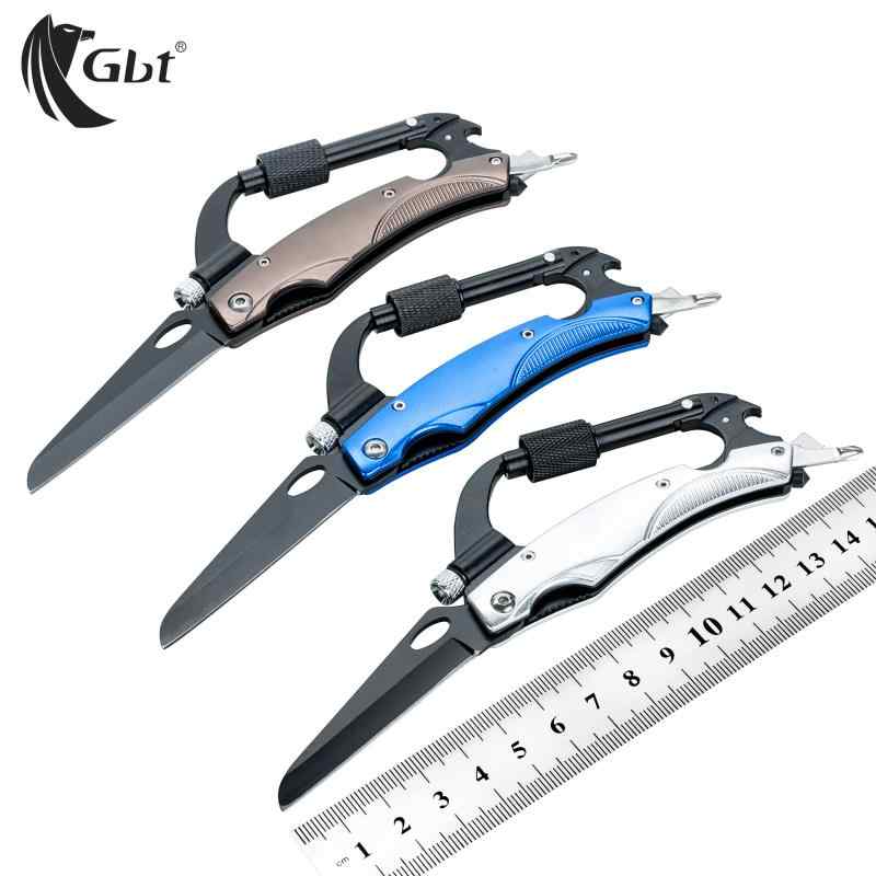 カラビナ 固定具 金属リング 屋外 ポータブル タイプ多機能 折りたたみ ナイフ 登山 バックル バックパック ウォーター ボトル バックル キャンプ フック キーホルダー