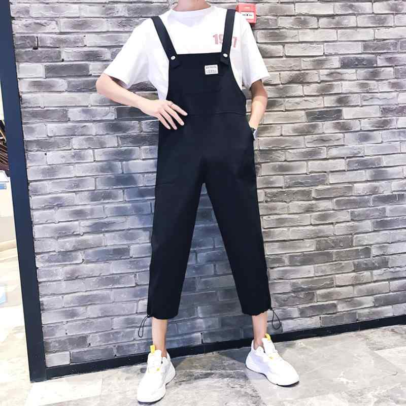 オーバーオール サロペット メンズ 男女兼用 ストレート ルーズフィット 韓国風 九分丈 ワークテイスト..