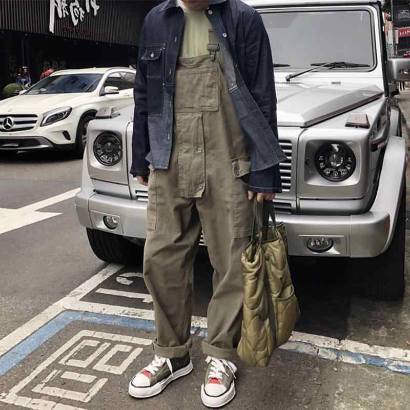 楽天フロントップ楽天市場店オーバーオール メンズ 男性用 レトロ ゆったり ルーズ ワイド ワーク ストリート ヒップホップ 春夏 カジュアル 普段使い ネイビー ブラック カーキ
