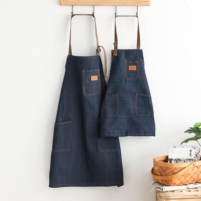 エプロン キッズ 子供 親子ペア デニム キャンバス キャンバス生地 家庭用 キッチン 料理 お絵描き DIY..
