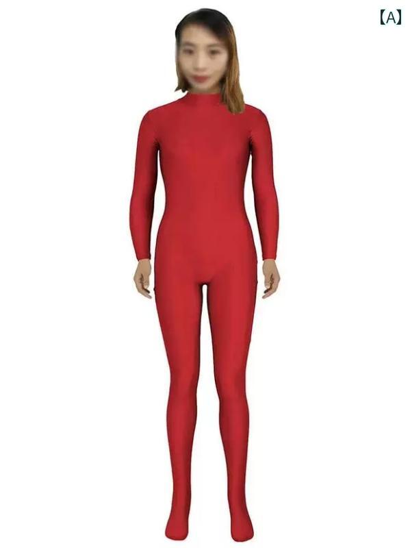 ボディスーツ レディース おしゃれ 全身タイツ 長袖 コスプ タイト 無地 ボディ シェイプ 薄手 快適 通..