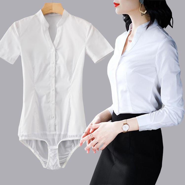 素材: コットン サイズ: XS.S.M.L.XL.2XL.3XL.4XL 柄: 無地 ネックライン: Vネック 前開き仕様: シングルボタン カラー: ホワイト半袖ワンピース.ホワイト長袖ワンピース.ブラック半袖ワンピース.ブラック長袖ワ...