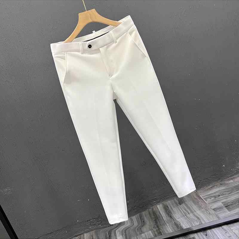 Cropped Pants - テーパードパンツ メンズ おしゃれ カジュアル シンプル 九分丈 イージーケア スリム 英国風 きれいめ 夏