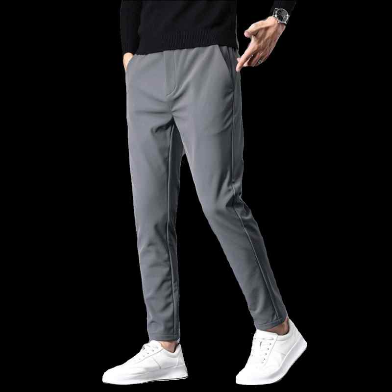 Skinney Pants - 九分パンツ メンズ おしゃれ カジュアル 秋冬 イージーケア スリム フィット ストレッチ テーパード ウエストゴム ビジネス