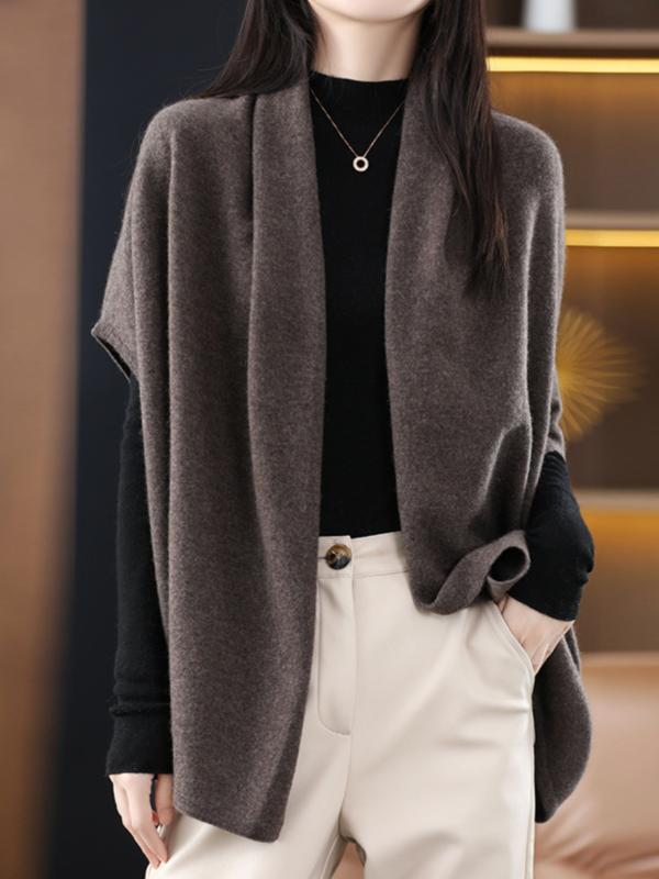 カーディガン レディース おしゃれ ニット ルーズ ドルマンスリーブ ショール ポンチョ風 アウター ゆったり 秋冬 シンプル