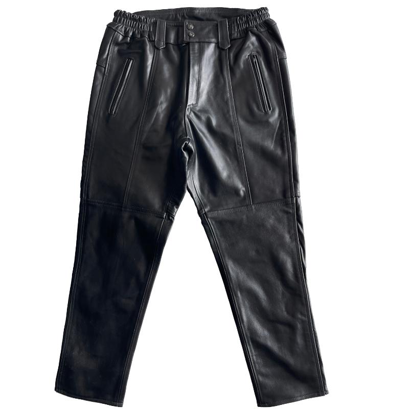 パンツ メンズ おしゃれ 革 防風 防水 ハイウエスト 韓国 スリム バイク 秋冬 スリム シンプル