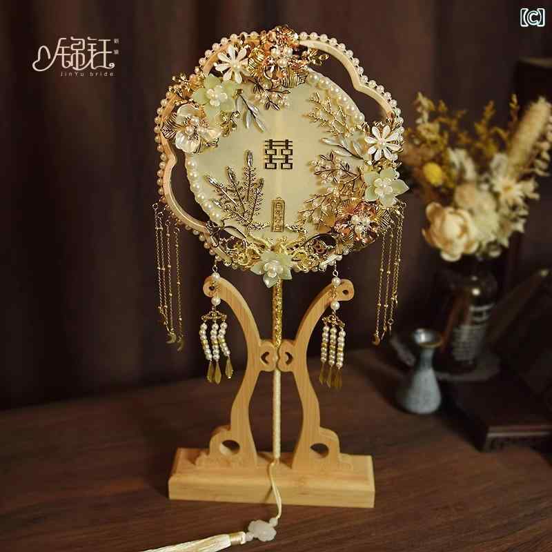 扇子 おしゃれ 新娘 琉璃 ドラゴン フェニックス 中国風 ウェディング レトロ 秀禾 漢服 婚礼 出嫁 遮面 花飾り きらきら 装飾品 披露宴 前撮り 写真撮影 上品 華やか 伝統的 披露宴アクセサリー