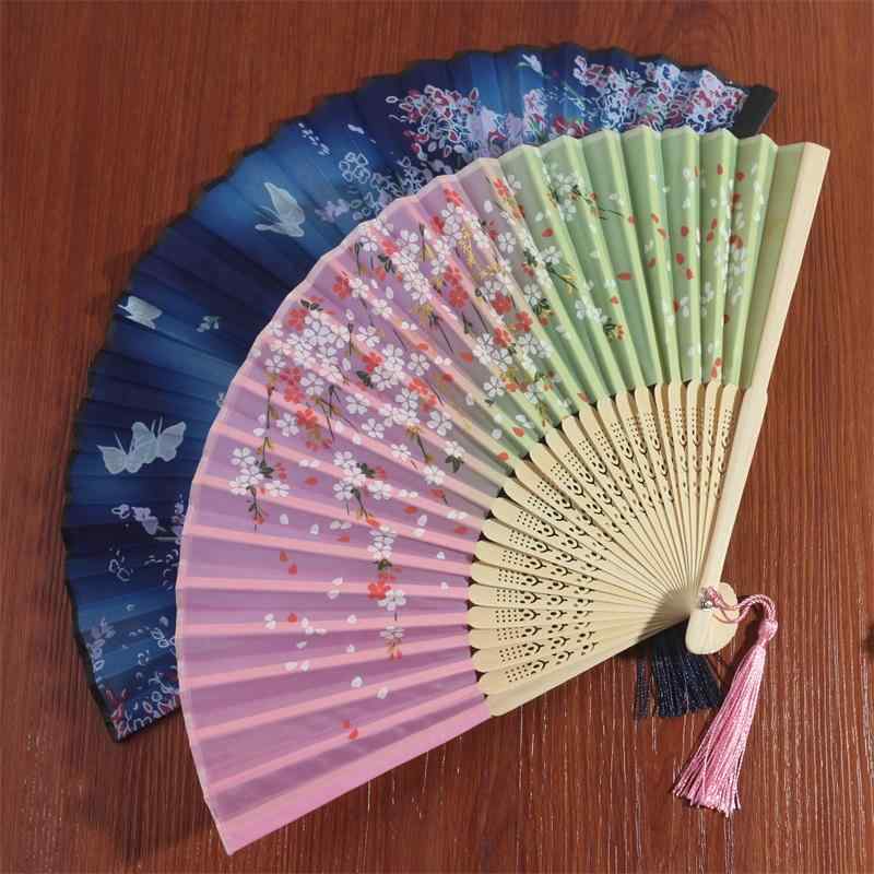 扇子 おしゃれ レディース 中国風 小さめ 折りたたみ 携帯用 レトロ 花柄 夏 タッセル 舞踊用