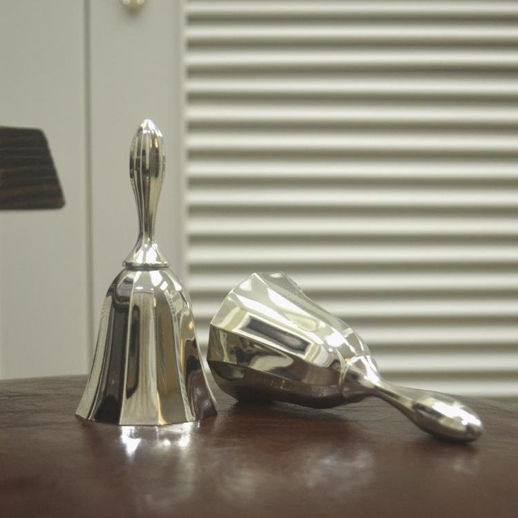 ハンドベル 呼び出し 手振り ヨーロピアン クラシック レトロ アンティーク調 金属製 飲食店 カフェ レストラン 店舗用 受付 テーブル シルバー ゴールド ブロンズ色