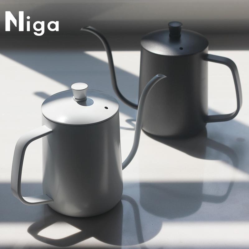 コーヒー ドリップ ケトル おしゃれ ステンレス 細口 ポット アウトドア シンプル 350ml 600ml 黒 白