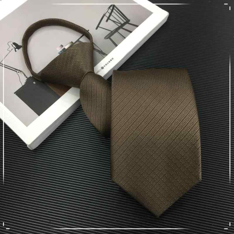 ネクタイ メンズ おしゃれ 韓国 男性用 ビジネス フォーマル ジッパー 簡単 新郎 結婚式 ウエディング 普段使い カジュアル ストライプ シンプル 茶色