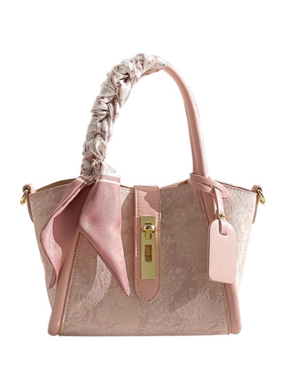 ショルダーバッグ レディース かわいい 刺繍 夏 PU ファスナー ポケット 柔らかい スカーフ ポリエステル おでかけ 普段使い プレゼント ピンク 青 パーティー 旅行