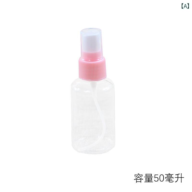フロントップ楽天市場店のスプレーボトル 50ml 小型 旅行 携帯 詰め替え 化粧水 フェイス 保湿 ミスト 細かい霧 漏れ防止 空容器 プラスチック製｜アングル2