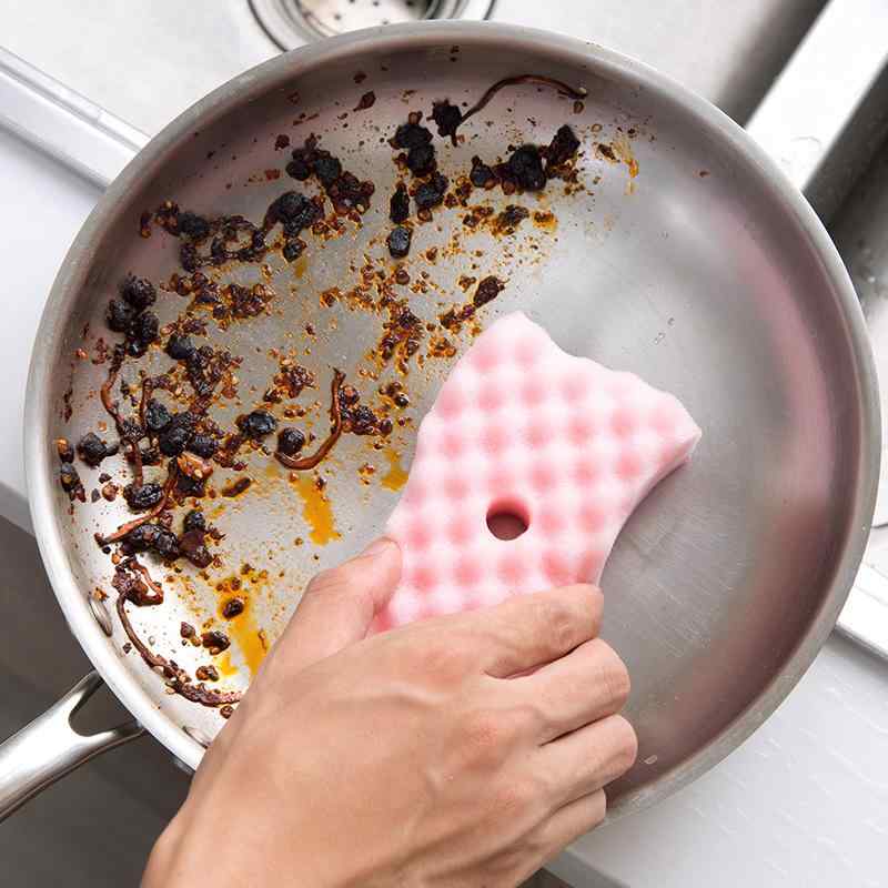 キッチン S字型 三層構造 厚手 スポンジたわし 強力洗浄 油汚れ 焦げ 水垢 除去 鍋 フライパン 食器 シ..