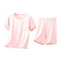 パジャマ キッズ メンズ レディース 春夏 薄手 接触冷感 モダール 七分丈 クロップドパンツ ルームウェア 部屋着 冷房対策 カジュアル 通気性 吸湿速乾 配色切り替え ブルー ピンク