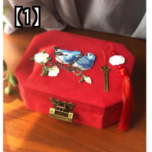 ジュエリーボックス 可愛い アクセサリー 収納 2層 アンティーク レトロ おしゃれ エレガント 花 フローラル タッセル ブレスレット ネックレス メガネ イヤリング ピアス 結婚記念日 ギフト