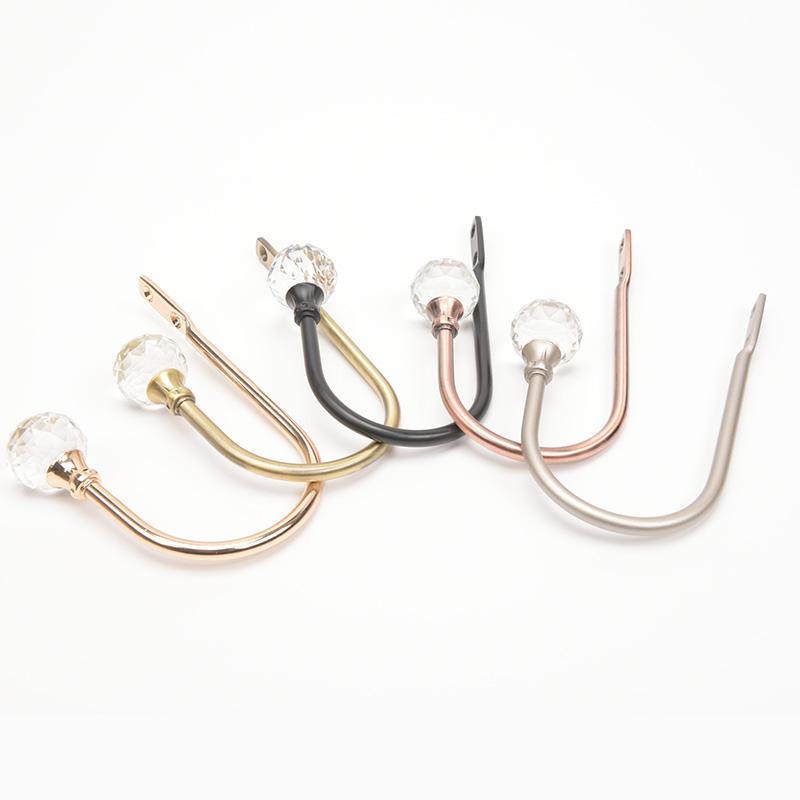 カーテンフック 金属製 シンプルモダン 壁掛け タッセルホルダー 固定用 窓装飾 インテリア ブラック ゴールド アンティークシルバー ブロンズ アンティークレッド