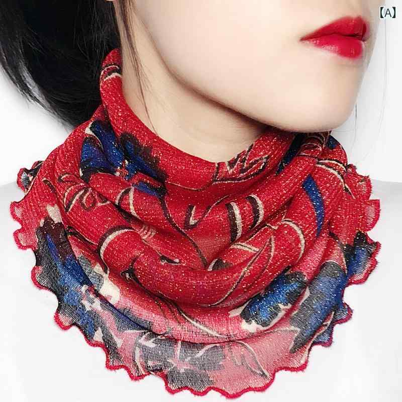 ネックウォーマー レディース スカーフ スヌード ポリエステル 薄手 UV対策 防寒 暖かい 多機能 フェイ..