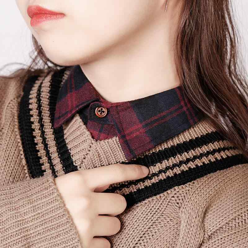 ・柄: チェック柄・スタイル: 韓国風・カラー展開: 紫紅×ネイビー.グリーン×ネイビー・サイズ展開: フリーサイズ.XL・加工: 先染め