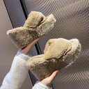 スリッパ ふわふわ 秋冬 レディース おしゃれ もこもこ 暖かい 室内用 ルームシューズ 疲れにくい 厚底 履きやすい 黒 緑 前開き 通気性 蒸れにくい