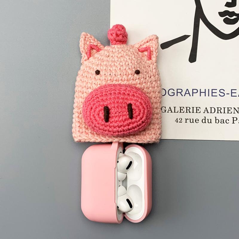 イヤホンケース AirPods Pro Pro2 シリーズ AirPods 1 2 3 4世代 Apple ワイヤレスイヤホン シリコン ソフトケース ニット ボア 保護カバー 一体型