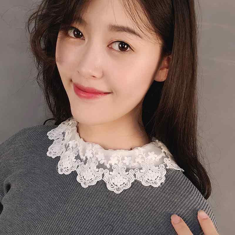 付け襟 レディース ラウンドネック 丸襟 レース 韓国風 万能 着回し 装飾 シャツ ブラウス セーター ニ..