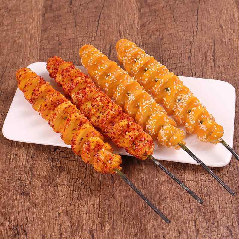 食品サンプル リアル そっくり フェイクフード 焼き麩串 たこ焼き 蛸串焼き 屋台軽食 精巧 イミテーション ディスプレイ 見本 店舗用 コレクション 展示品