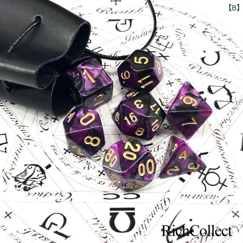 多面体ダイス アクリル製 幻彩 オーロラカラー デュアルカラー 透明感 金文字 白文字 TRPG テーブルゲーム ボードゲーム コレクション用