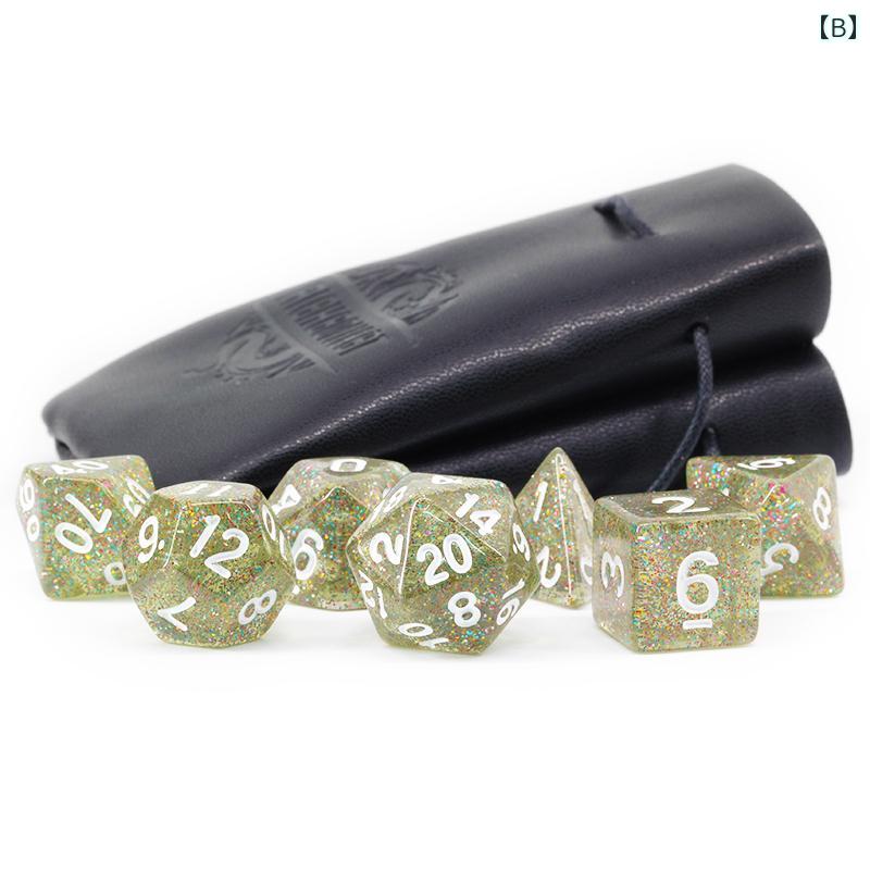 ダイス アクリル製 多面体 星空 宇宙柄 TRPG ボードゲーム ダンジョンズ&ドラゴンズ クトゥルフ神話 数字 ゴールド文字 ホワイト文字 多