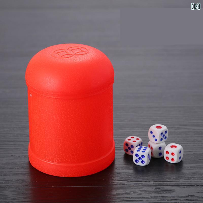 ダイスカップ 手動 ストレート型 円筒形 ブラック サイコロ用 バー用品 KTV用品 卓上ゲーム パーティーグッズ エンターテイメントグッズ