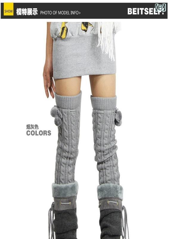 レッグウォーマー レディース 秋冬 厚手 ロング丈 ニーハイ ルーズソックス ウール混 暖かい 防寒 あったか 滑り止め 膝カバー 冷え対策 普段使い